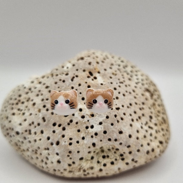 Pendientes de Botón Carita de Gatitos
