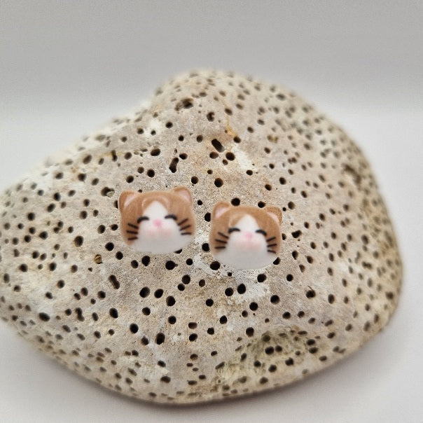 Pendientes de Botón Carita de Gatitos