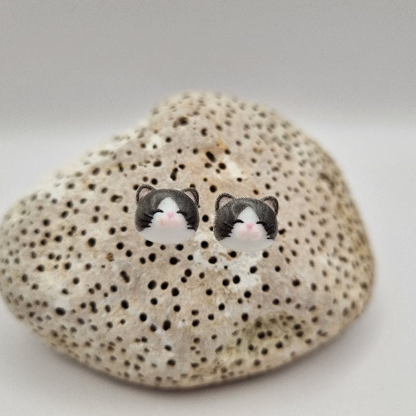 Pendientes de Botón Carita de Gatitos