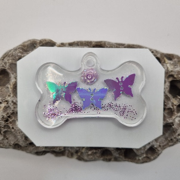 Colgantes ID con Mariposas para Mascotas. Personalizados, Diseños Únicos!
