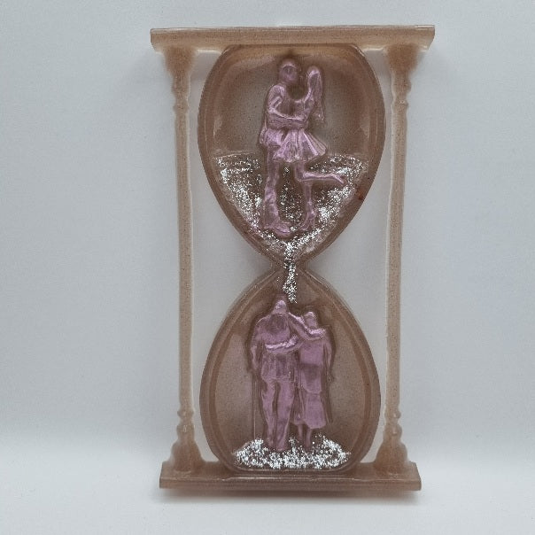 Escultura de Reloj de Arena con Pareja de Amor Eterno, Varios Colores Diseños Únicos!