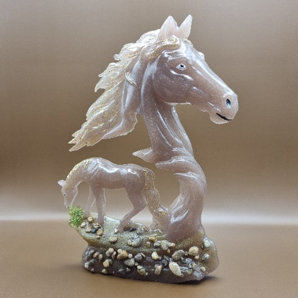 Escultura de Caballos con Piedras Naturales, Diseños Únicos!