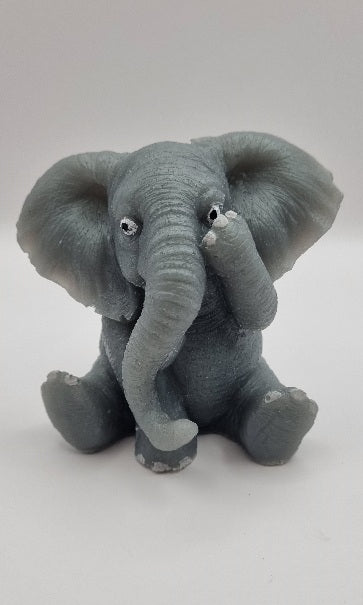 Escultura 3D Pack de 3 Elefantes Gris Azulado "Ver, Oir y Callar" Diseños Únicos!