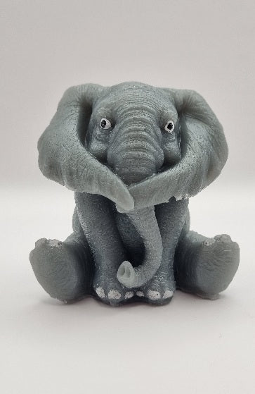 Escultura 3D Pack de 3 Elefantes Gris Azulado "Ver, Oir y Callar" Diseños Únicos!