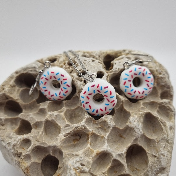 Pendientes y/o Collar Donuts de Chocolate Blanco