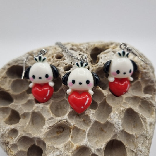 Pendientes y/o Collar Sanrio con Corazón