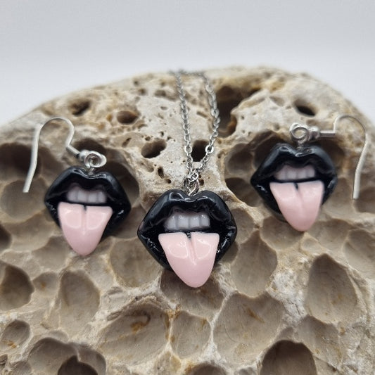 Pendientes y/o Collar Labios Lengua
