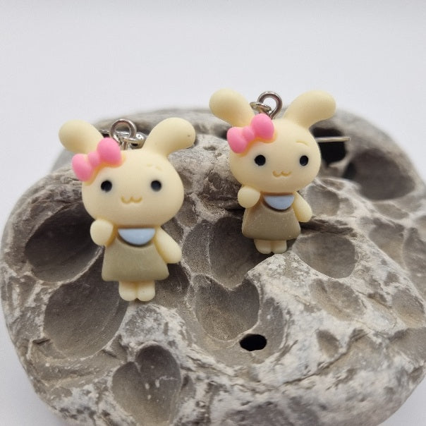 Pendientes Conejita de la Suerte en Colores Pastel
