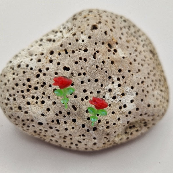 Pendientes de Botón Rosas