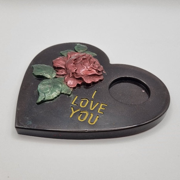 Porta Vela Corazón con Rosa, Diseños Únicos!