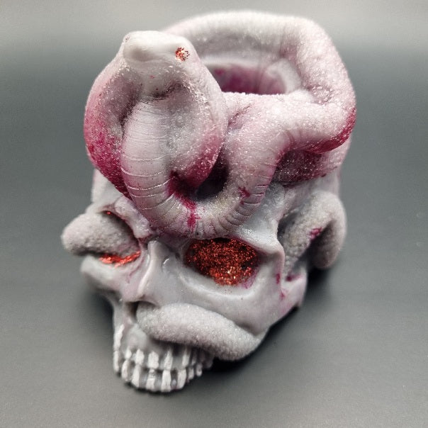 Porta Vela Calavera con Cobra 3D, Diseños Únicos!