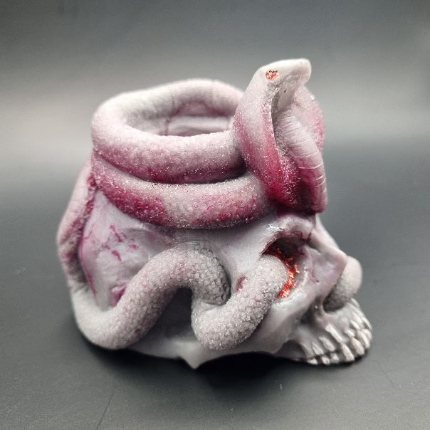 Porta Vela Calavera con Cobra, Diseños Únicos!