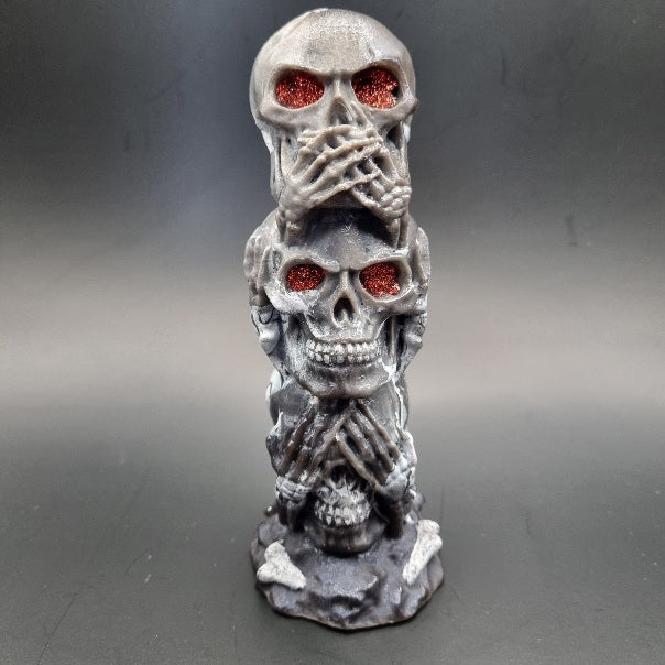 Escultura 3D de 3 Calaveras "Ver, Oir y Callar" Diseños Únicos!