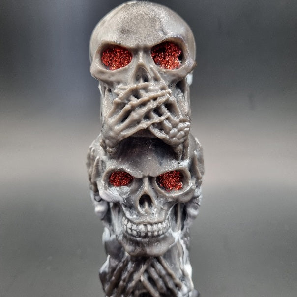 Escultura 3D de 3 Calaveras "Ver, Oir y Callar" Diseños Únicos!