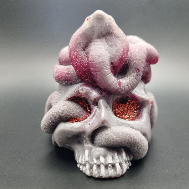 Porta Vela Calavera con Cobra, Diseños Únicos!
