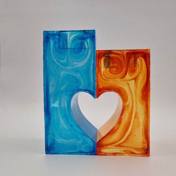 Pack 2 Porta Velas que Unidos Forman un Corazón, Diseños Únicos!