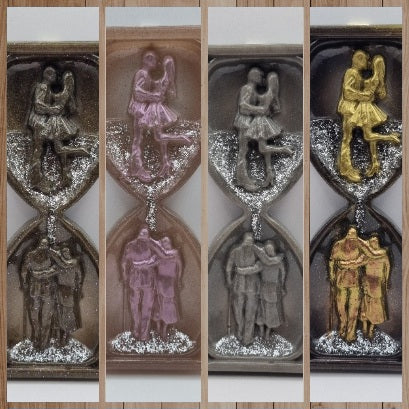 Escultura de Reloj de Arena con Pareja de Amor Eterno, Diseños Únicos!