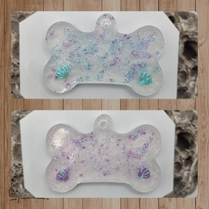 Colgantes ID Nacarados con Conchas para Mascotas. Personalizados, Diseños Únicos!