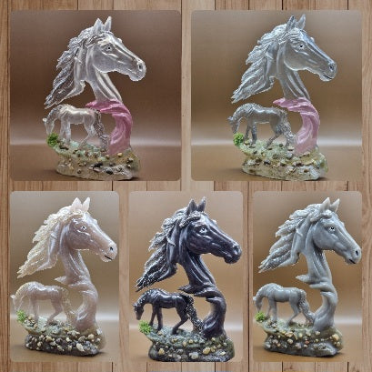 Escultura de Caballos con Piedras Naturales, Diseños Únicos!