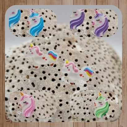 Pendientes de Botón Unicornios de la Suerte