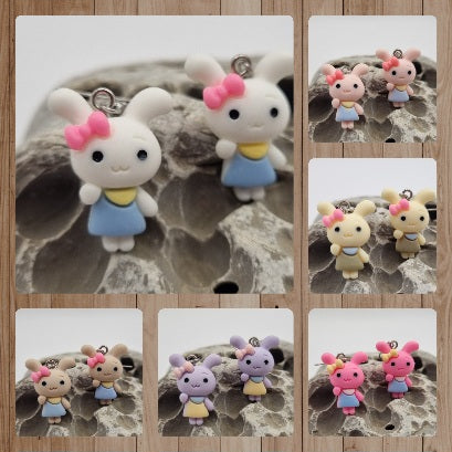 Pendientes Conejita de la Suerte en Colores Pastel