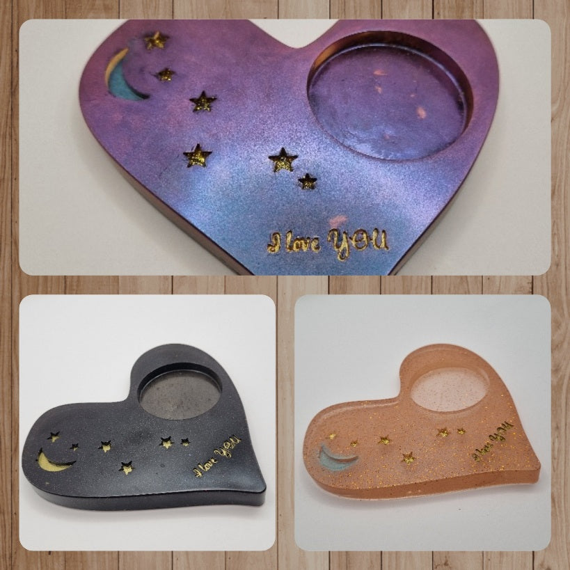 Porta Vela Corazón con Estrellas, Diseños Únicos!