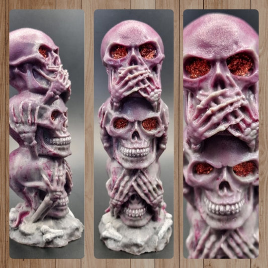 Escultura 3D de 3 Calaveras "Ver, Oir y Callar" Diseños Únicos!