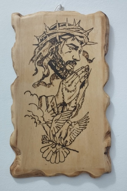Cuadro de Jesucristo en Madera Natural, Diseños Únicos!