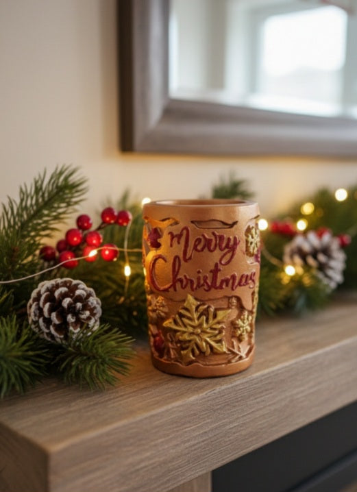 Figura Porta Vela Navideño de Escayola, Diseños Únicos!