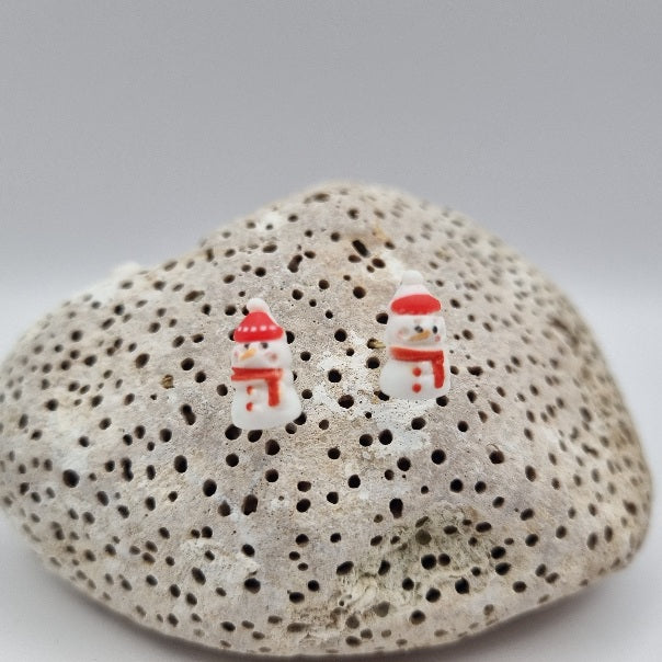 Acero Inoxidable Pendientes de Botón Navideños