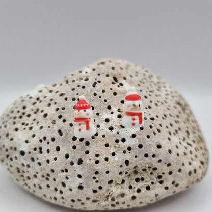 Acero Inoxidable Pendientes de Botón Navideños