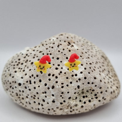 Acero Inoxidable Pendientes de Botón Navideños