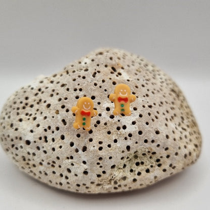 Acero Inoxidable Pendientes de Botón Navideños