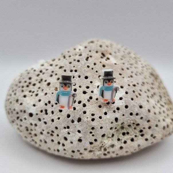 Acero Inoxidable Pendientes de Botón Navideños