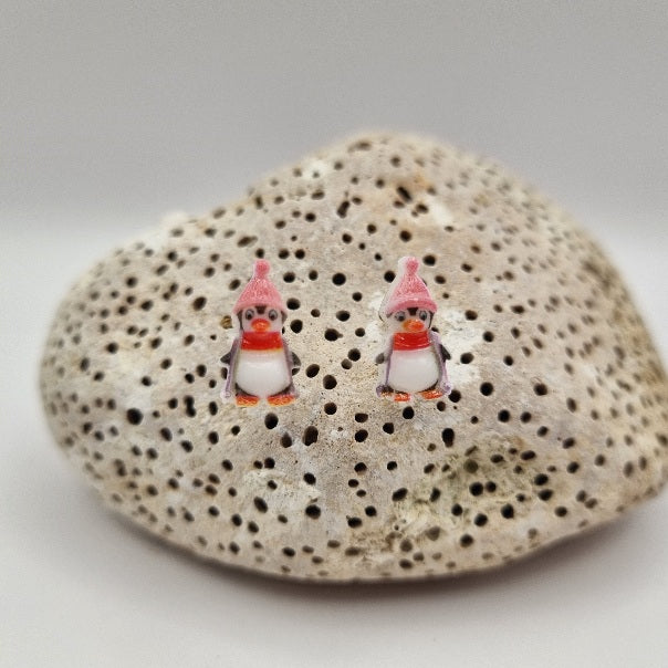 Acero Inoxidable Pendientes de Botón Navideños