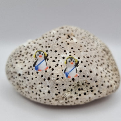 Acero Inoxidable Pendientes de Botón Navideños