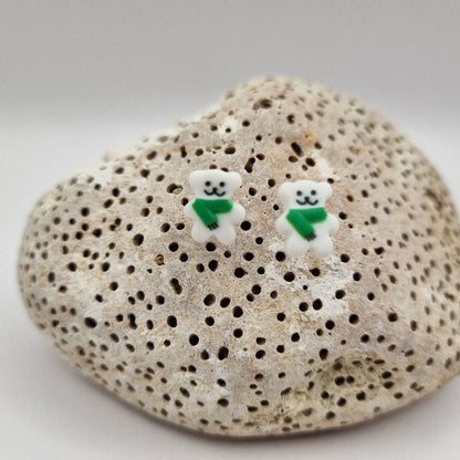 Acero Inoxidable Pendientes de Botón Navideños