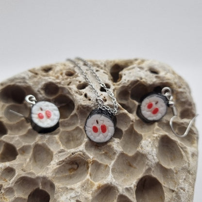 Plata de Ley Pendientes y/o Collar Sushi