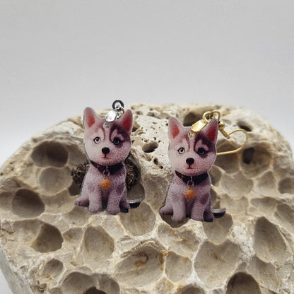 Acero Inoxidable Pendientes 2D Perros Varios