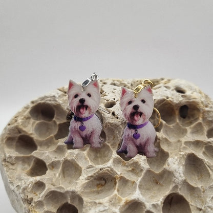 Acero Inoxidable Pendientes 2D Perros Varios