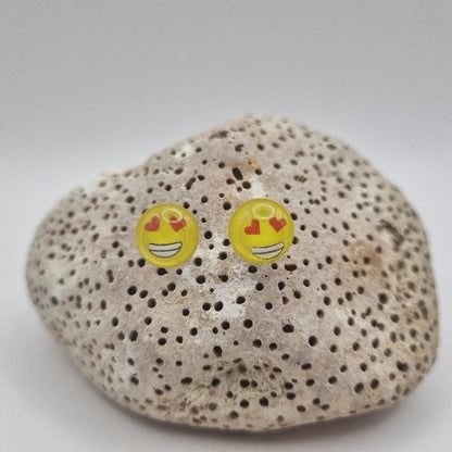 Acero Inoxidable Pendientes de Botón Emojis de la Suerte