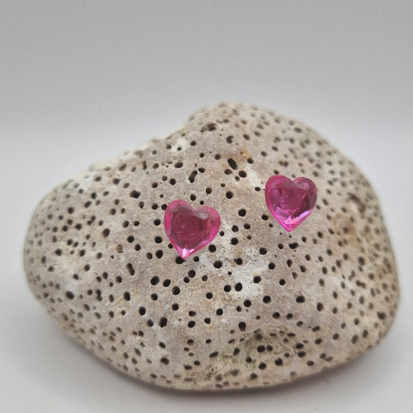 Acero Inoxidable Pendientes de Botón Corazón de la Suerte