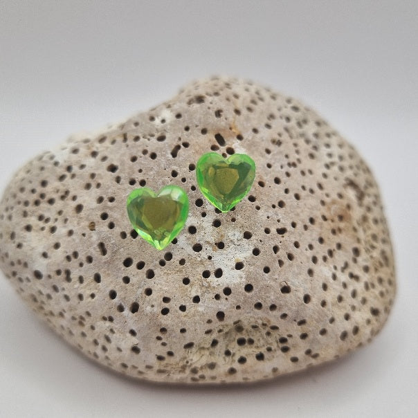 Acero Inoxidable Pendientes de Botón Corazón de la Suerte