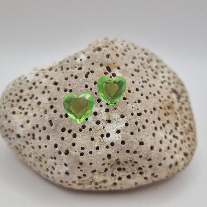 Acero Inoxidable Pendientes de Botón Corazón de la Suerte