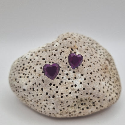 Acero Inoxidable Pendientes de Botón Corazón de la Suerte