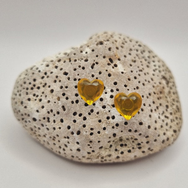 Acero Inoxidable Pendientes de Botón Corazón de la Suerte