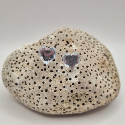 Acero Inoxidable Pendientes de Botón Corazón de la Suerte