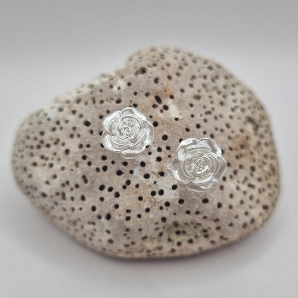 Acero Inoxidable Pendientes de Botón Rosas Nacaradas