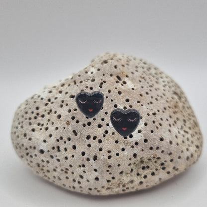 Acero Inoxidable Pendientes de Botón Emojis de Corazón