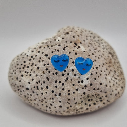 Acero Inoxidable Pendientes de Botón Emojis de Corazón